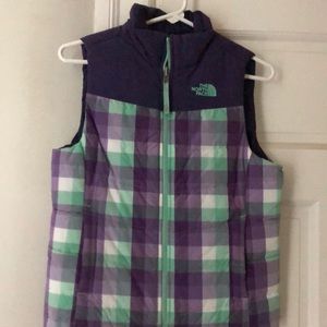small purple northface vest